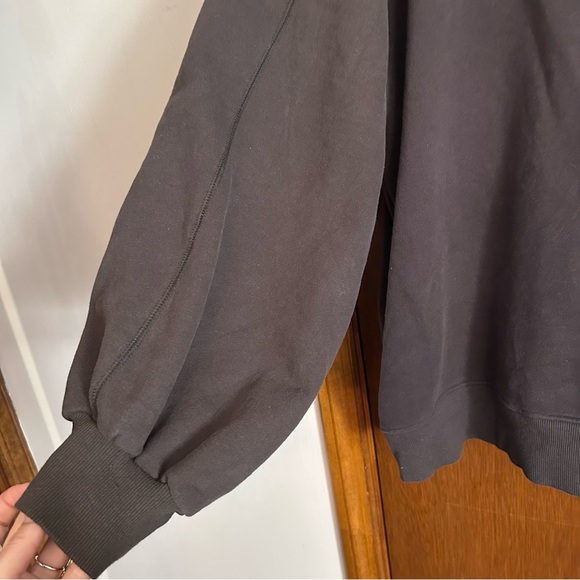 LIT activewear oversized slouchy cotton gray turtleneck sweater - Picture 2 of 5